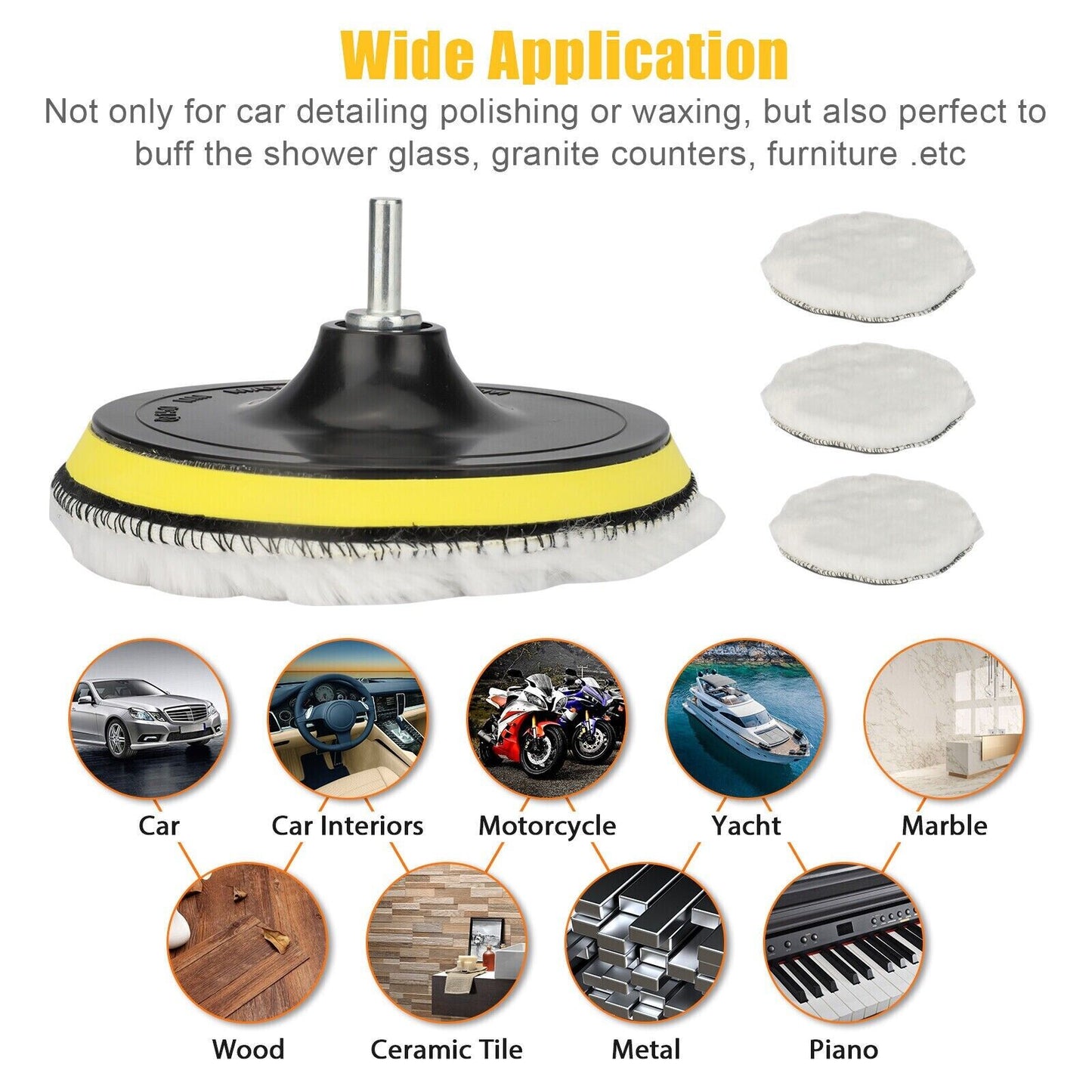5PCS Wool Polishing Pad Kit